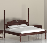 Gharaana Beds King/ Without Storage Iksha 100% Solid Wood Poster Bed